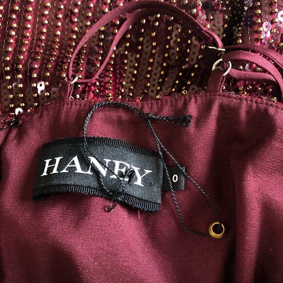 HANEY Elise Beaded Sequin Midi Dress Cocktail 0 - Picture 9 of 10